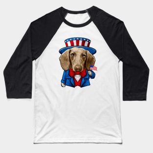 Fourth of July Dachshund Baseball T-Shirt